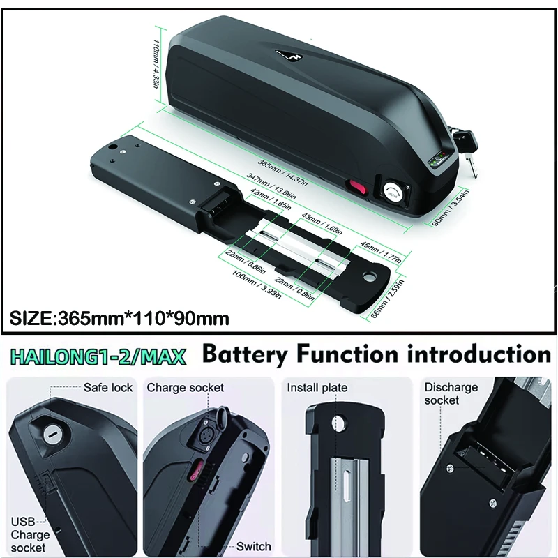 แบตเตอรี่จักรยานไฟฟ้า Hailong  - Ebike Battery 48V 20Ah Hailong บทวิจารณ์และราคา