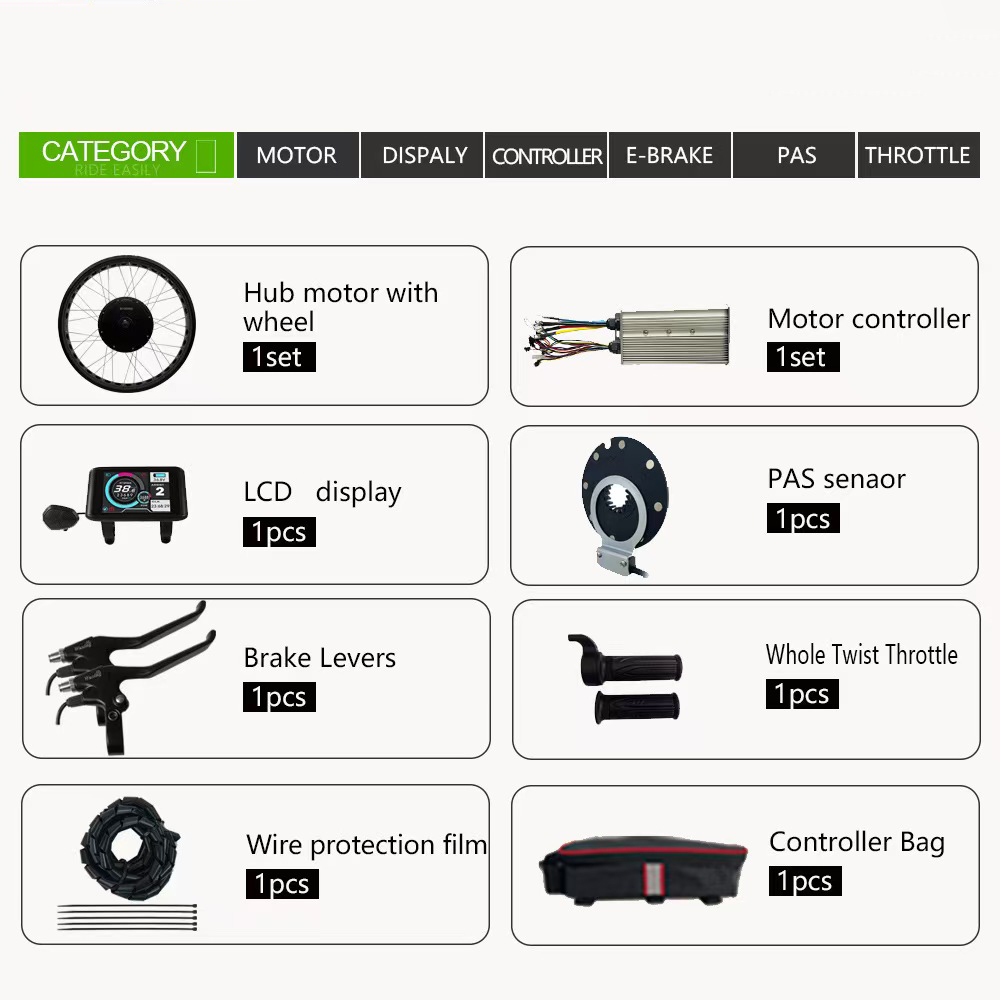 ชุดแปลงมอเตอร์ไฟฟ้าสำหรับจักรย - Ebike Conversion Kit 72V 3000W บทวิจารณ์และราคา